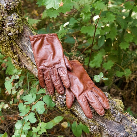 Vintage 1980s Brown Gloves With Wool Lining - Picture 1 of 6
